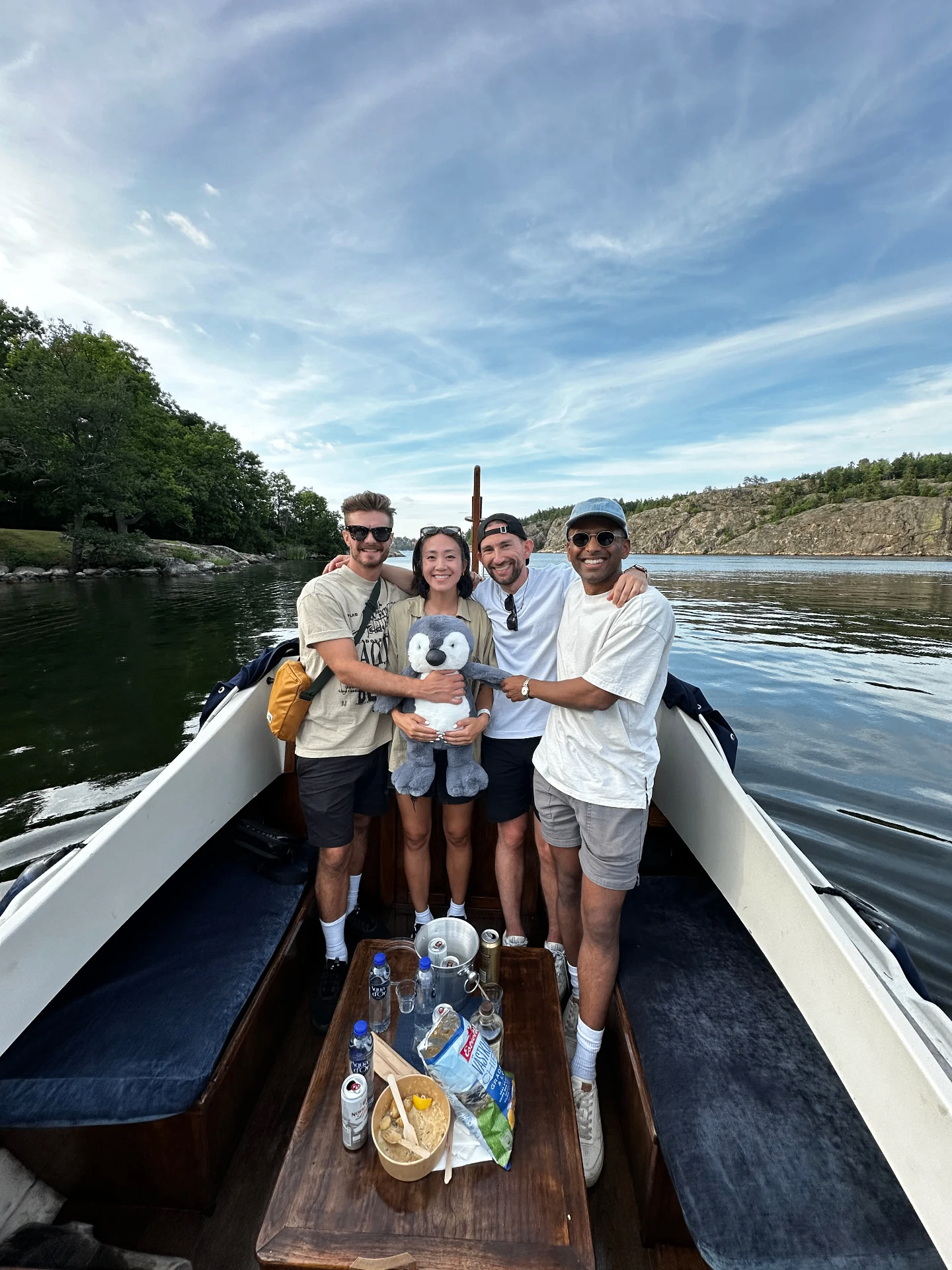 Guests aboard Monark in the archipelago